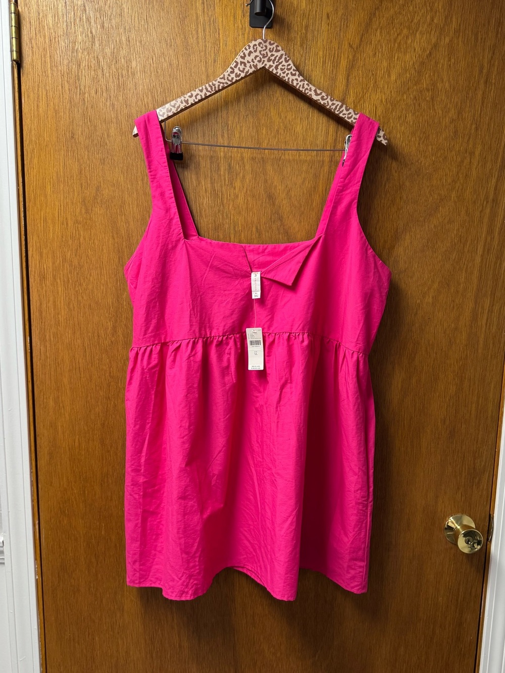 Anthropologie Daily Practice Sleeveless Split-Neck Mini Dress Hot Pink XL NEW - Picture 13 of 14